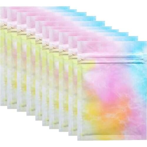1000Pcs/Lot Resealable Marbled Rainbow Mylar Foil Bags Foil Pouch Aluminum Ziplock Bags Packaging