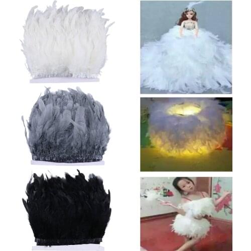 2 Yard Rooster Feather Fringe Trim Ribbon Diy Sewing Bag Clothing Wedding