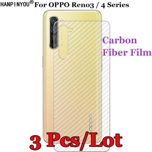 3 Pcs/Lot For OPPO Reno3 Reno 3 4 Youth Pro 5G 3D Non-slip Clear Carbon Fiber Back Rear Film Screen Protector Protective Sticker