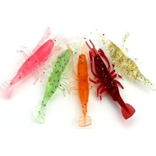 5PCS Fake Shrimp Design Head Fishing Lure Floating 8cm Sea Bass Wobbler Pike Bait Topwater Popper Pesca Isca Artificial