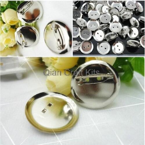 500pcs mixed sizes (20-30mm) Brooch Safety Pins - Brooch Pad - with silver round glue pads js0134
