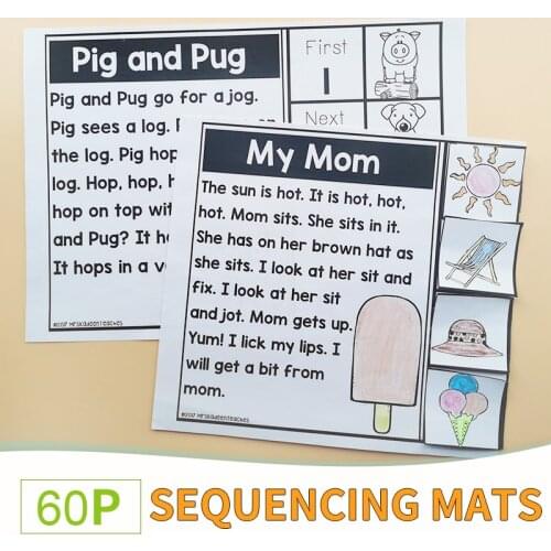 60 English Story Sequencing Mats Beginners Learn English Passages Workbooks Kids Learning English Books for Children
