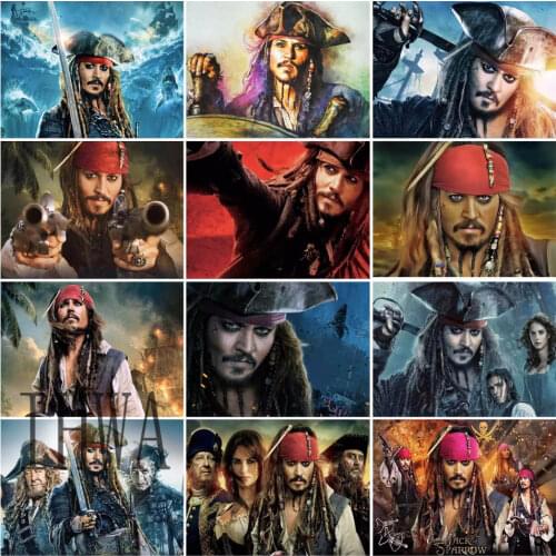 Disney Pirates Of The Caribbean Jack Sparrow DIY Diamond Painting Full Square Rhinestones Pictures Embroidery Mosaic Home Decor