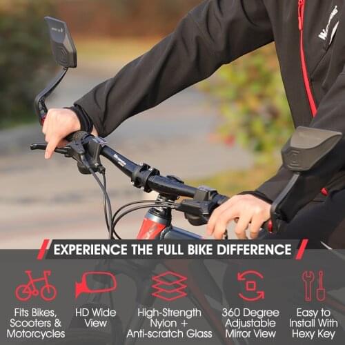 Quick-fit Bicycle Rearview Mirror With Large Frame 360 Degree Rearview Mirror Mountain Bike Reflective Mirror Riding Equipment