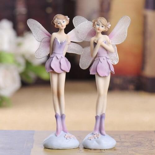 European Resin Ornaments Angel Flower Fairy Birthday Gifts Home Livingroom Figurines Crafts Coffee Table Accessories Decoration
