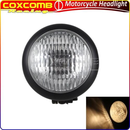 For Harley Sportster Dyna Softail Fat Boy Street Motorcycle Front High/Low Beam Head Light H4 4.5" Retro Clear Lens Headlamp