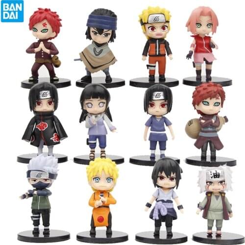 Naruto Jiraiya Anime 12pcs/Set Figure Shippuden Hinata Sasuke Itachi Kakashi Gaara Sakura Q Version PVC Figures Toys Kid Gift