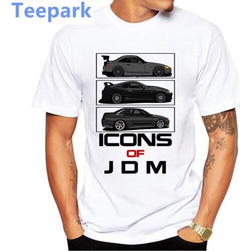 New Summer Funny Mens Short Sleeve JDM Icons S2000 Supra Skyline R32 Car Print T-Shirt Men Casual Tops Harajuku Cool Boy Tees