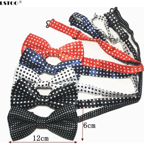 12*6 CM Adjustable Unisex Adult Dots Bow Tie Double layer Men Women Boys Girls Neck Tie Shirt Match for Wedding Party LJ009