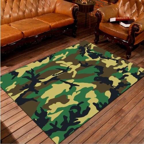Camouflage Carpet Mat for Living Room Doormat Flannel Print Bedroom Non-slip Floor Rug 03