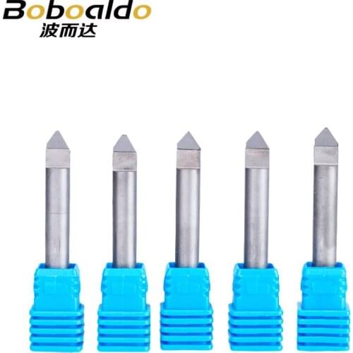 1pc 6mm CNC Router End Mill Diamond PCD Tools Stone Hard Granite Cutting Engraving Bits 30 35 40 45 Degree PCD Cutter