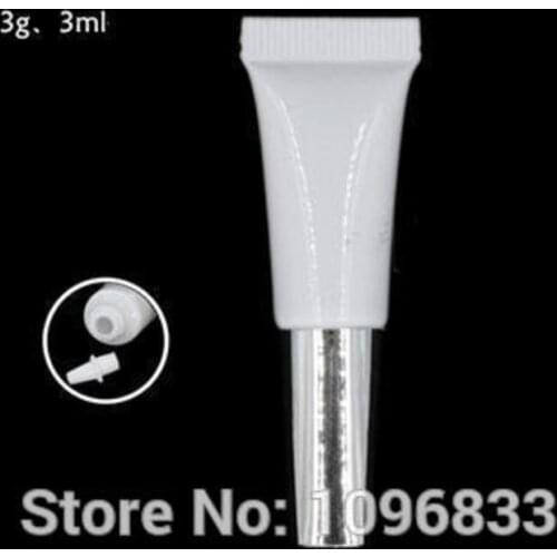 3ML Cosmetic Tubes, 3G Cream Tube, Cosmetic Sample Tubes, Plastic Soft Bottle, Empty Packing Tubes Silver Lid,100pcs/Lot