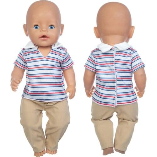New Grid Suit Fit 17inch 43cm Doll Clothes Born Baby Suit For Baby Birthday Festival Gift