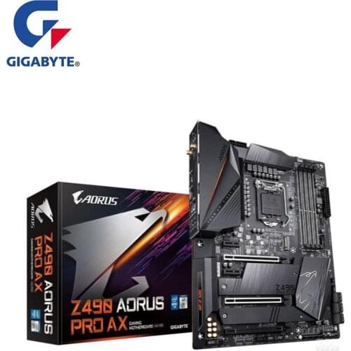 NEW For Gigabyte GA Z490 AORUS PRO AX Motherboard LGA 1200 Z490 Desktop Mainboard Support i3 i5 i7 10400F 10400 10100F 10700K