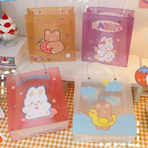 Kawaii Cartoon Internet Celebrity Bear Shopping Bag Girlish Heart Gift Bag Storage Bag New Style Fashion Korean Style Hot Sale