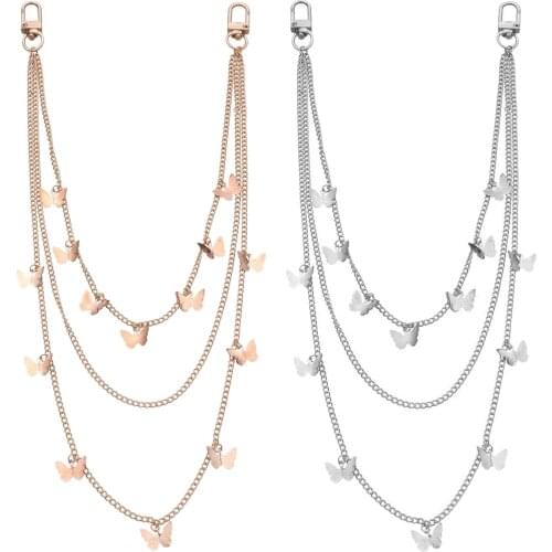 Multi Layer Jewelry Punk Street Butterfly Shaped Belt Waist Chain for Male Women
