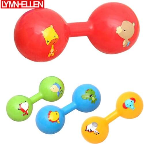 Dumbbell Ball Newborn Baby PVC Rattle Ball Develop Intelligence Infant Training Grasping Ability Sensory Toys Cute Animal Gift