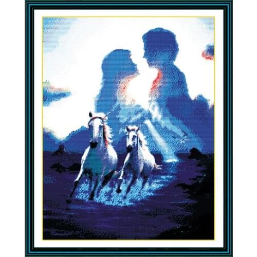 Lovers Under the Canopy Needlework,Cross-stitch Kit,Cross Stitch Set,Embroidery,Printed Counted Cross-Stitching,DIY Handmade