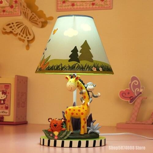 Cartoon Animal Table Lamp Modern LED Resin Monkey Giraffe Children Desk Lamp Home Deco Living Room Study Bedroom Bedside Lamps