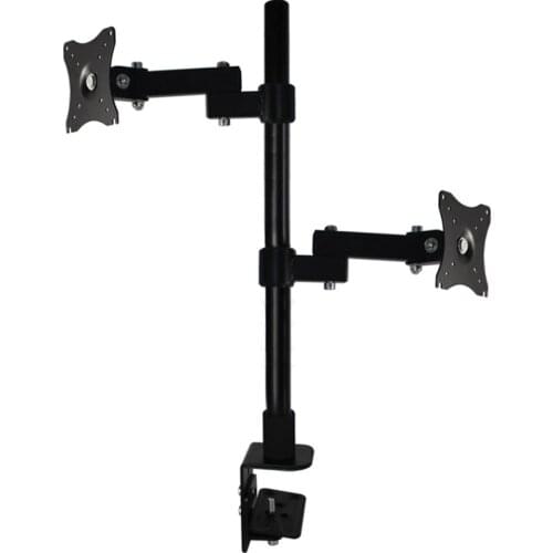 HILLPORT 14"-27" XD06 Dual Monitor Riser Desktop Stand Holder Clamp Grommet Hole Base Mount Foldable PC Articulated Arm 13kg
