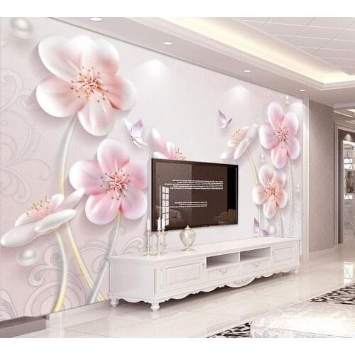 Bacaz 3d Relief Plum-blossom Flower Wallpaper Mural for Wedding Room TV Backaground 3d Photo Mural 3d Wall Mural 3D Wall paper