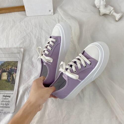 2021 Ladies Sneakers Chunky Sneakers Women Flat Platform Canvas Shoes Spring Summer Fashion Round Toe Casual Shoes