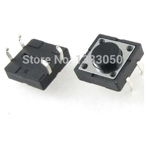 10 Pcs 12 x 12mm x 5mm Momentary Push Button Tactile Tact Switch Non lock 4 Pin