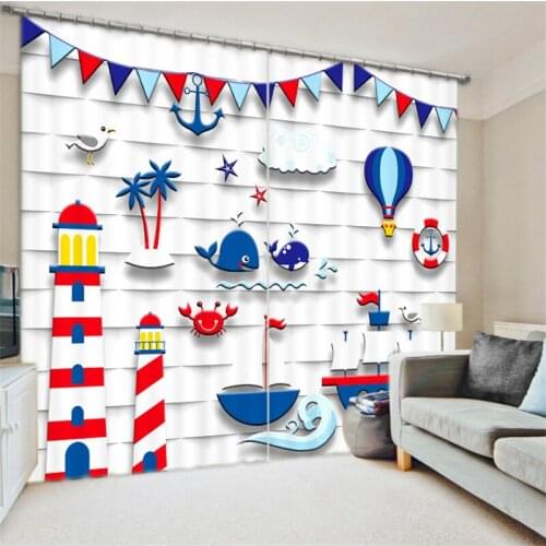 2017 Cartoon 3D Blackout Curtains For Living room Bedding room Decor Tapestry Wall Carpet Drapes Cotinas