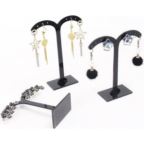 3Pcs/Set Acrylic Earring Display Stand Holder Jewelry Display Ear Stud Showcase T Stand