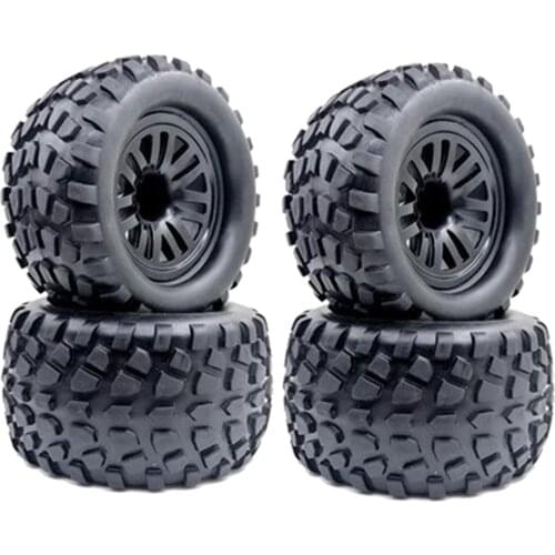 4PCS Rubber Tires Fit for Henglong Nitro Crawler Car 1/10 Monster Truck