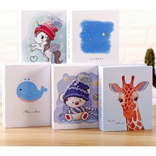 4D Big 6inches Childrens Photo Album For 100 11.5x16.2cm Photos Interleaf Cartoon Animal Yearbook Birthday Gifts