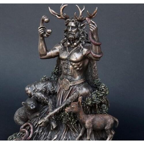 5 Inch Cernunnos Celtics Horned God of Animals Resin Statue The Underworld Statue for Home Garden Decoration Room Decoration HFD