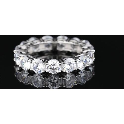 925 Sterling Silver Hypoallergenic Ring Full Set Of 5A Zircon Exaggerated Shimmering Without Fading Woman Jewelry