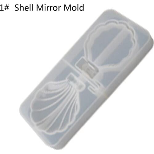 97QE Handmade Cat Folding Mirror Resin Casting Mold Shell Cat Round Makeup Mirror Silicone Mold Epoxy Resin Mold Art Crafts