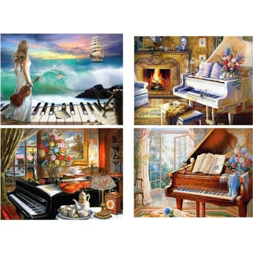 5D DIY Diamond Painting Scenic Guitar Diamond Embroidery Gift Home Furnishing home decoration gift