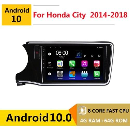 2 din 8 core android 10 car radio auto stereo for honda City Grace 1 2014 2015 16 2017 2018 navigation GPS DVD Multimedia Player