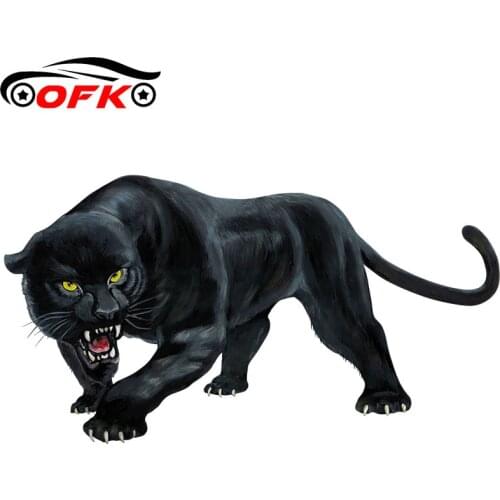 Car Sticker Animal Sticker Black Panther Roaring Colorful Funny Car Stickers and Decals Auto Styling Removable15cm*8cm