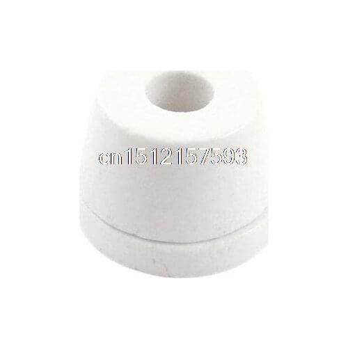 White 12mm Hole Diameter Wire Tapered Ceramic Electrical Insulator AC250V 500C