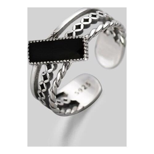 Punk Black Rings For Women Girls Fashion Irregular Finger Rings Gift 2021 Female Jewelry Party