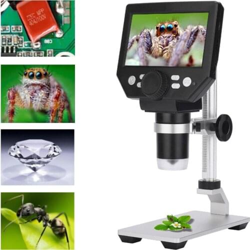 G1000 Digital Microscope Camera Electronic Microscope 4.3 Inch LCD Display 8MP 1-1000X Continuous Amplification Magnifier