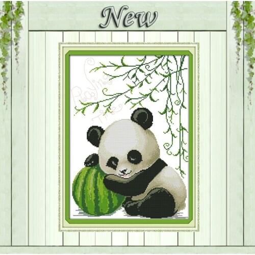 Baby Panda China bear counted print on canvas DMC Sets 11CT 14CT DIY needlework embroidery Cross Stitch kits home Decor painting