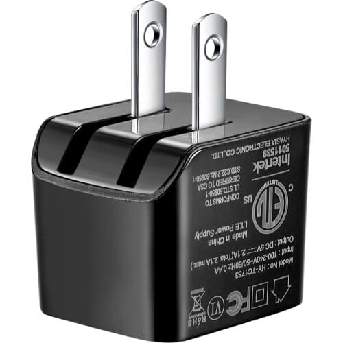 HYASIA Double Mouth US Charger Mobile phone charger Universal Fold Plug Travel wall charger 5V 2.1A Quick Charging for Phone