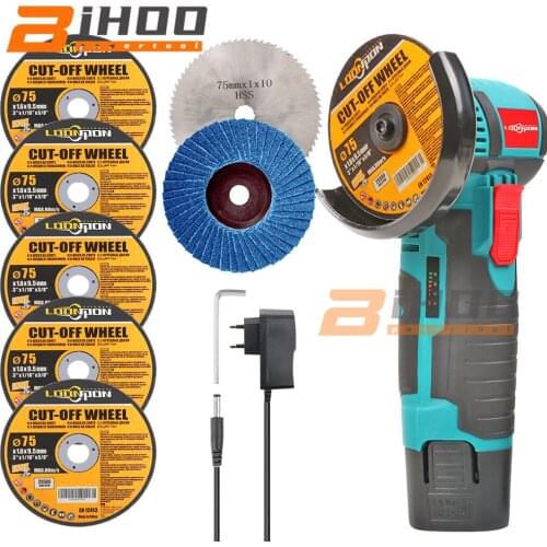 12V Mini Brushless Angle Grinder with Rechargeable Lithium Battery Cordless Polishing Machine Diamond Cutting Power Tool Set