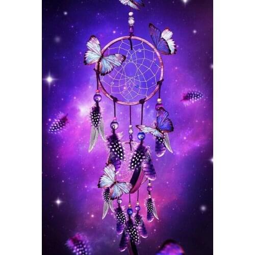 JMINE Div 5D Dream Catcher Feathers Butterfly Full Diamond Painting cross stitch kits art artist 3D paint by diamonds