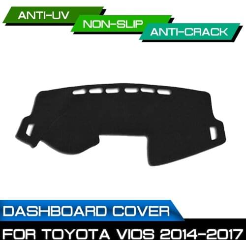 Car Dashboard Mat Anti-dirty Non-slip for Toyota VIOS 2014 2015 2016 2017 Dash Cover Mat UV Protection Shade