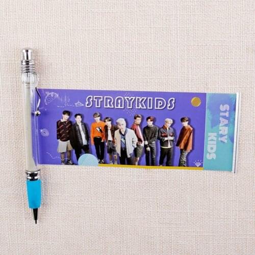 Kpop stray kids Banner pen GOT7 TWICE ITZY TXT SEVENTEEN Fashion Gel Pen Fans Gifts With Cute Album Photo KPOP