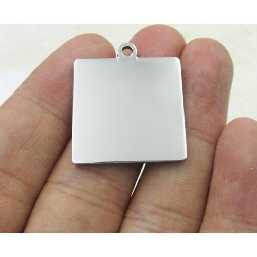 100pcs/lot Stainless Steel Square Dog Tags Suitable for Laser Engraving QR Code Wholesale