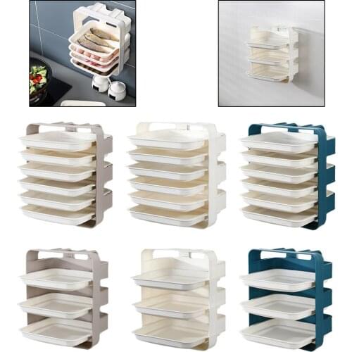 Multi-layer Side Dishes Wall Mount Rack Organizer Kitchen Supplies Set