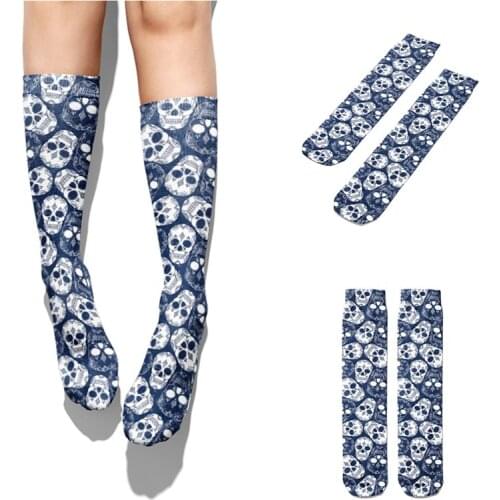Fashion 3D Skulls Punk Socks For Women Unisex Socks Half-height Skull Socks Summer Fall Women Casual Comfortable Sports Socks