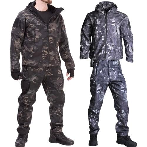 Men Airsoft TAD Tactical Jackets Soft Shell Jacket Military Uniform Special Forces Army Suit Militaire Clothing Men Jacket+Pants